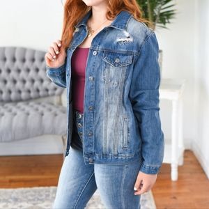 RISEN Relaxed Fit Denim Jean Jacket - Large